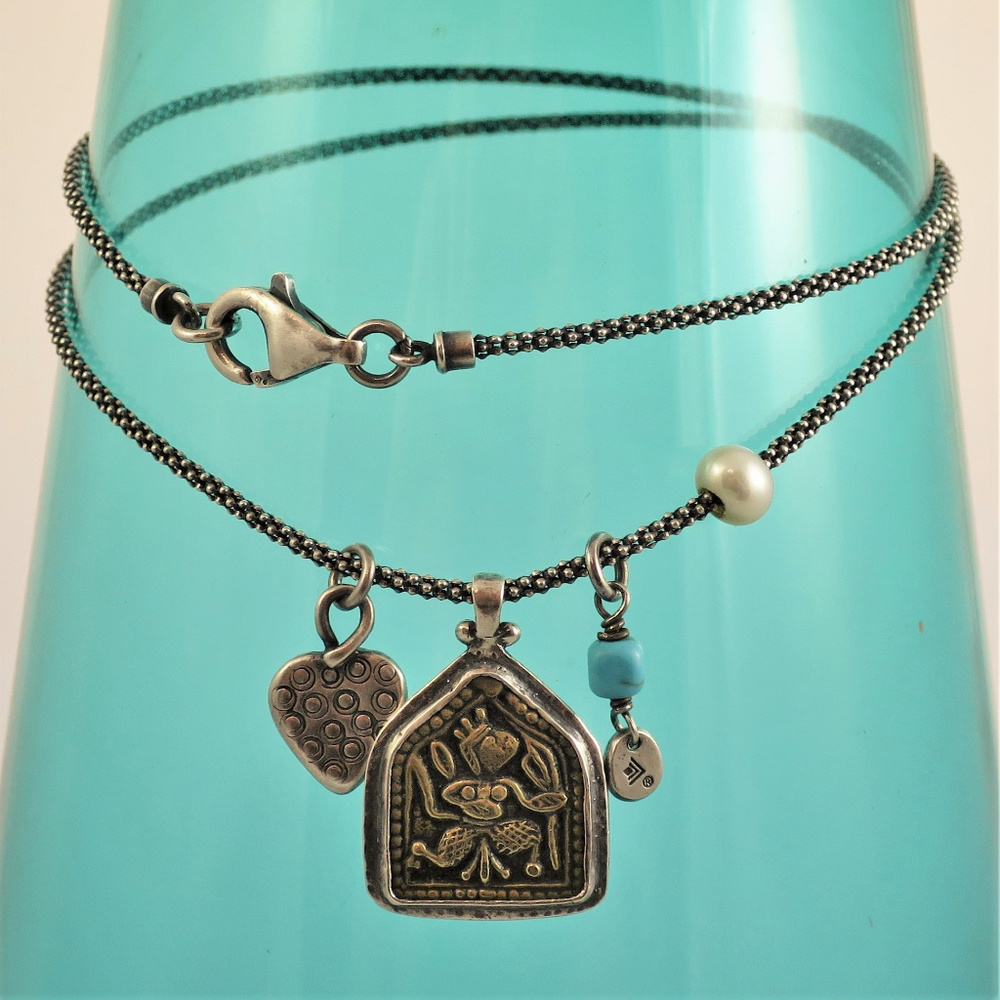 SILPADA Tribal Sterling Pendant Charms Necklace